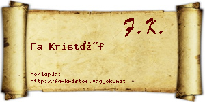 Fa Kristóf névjegykártya