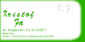 kristof fa business card
